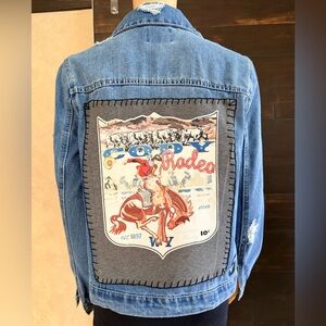 Upcycled Cisono Rodeo Distessed Denim Jacket Size M
